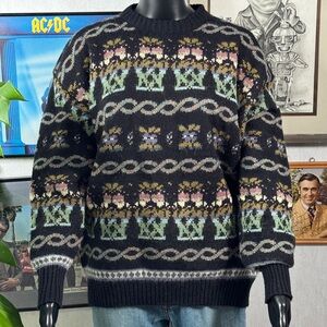 Vintage The Import Workshop Fair Isle Sweater Large Nordic Pattern Cozy Pullover
